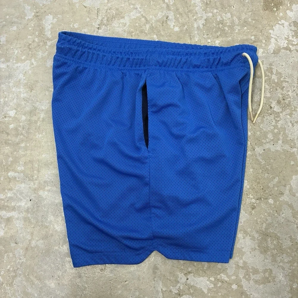 Nike Jordan Mesh Basketball Shorts Large Blue Athletic Drawstring Jumpman DV7742